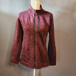 Marc New York Full Zip Purple & Black Performance Knit Sweater Jacket Size Large